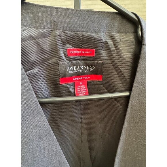 Awareness Kenneth Cole Awear-Tech Slim Fit Navy Suit Vest Mens Size Medium - Picture 5 of 5